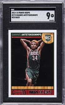 2013/14 Panini Hoops "Red Back" #275 Giannis Antetokounmpo Rookie Card - SGC MINT 9